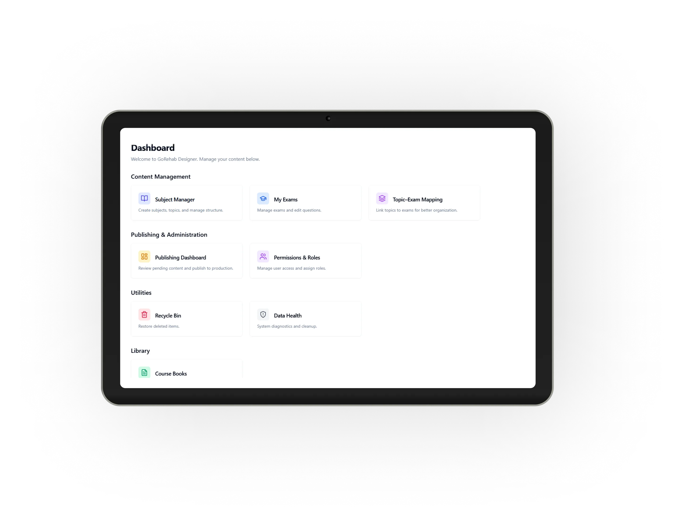screenshot of dashboard